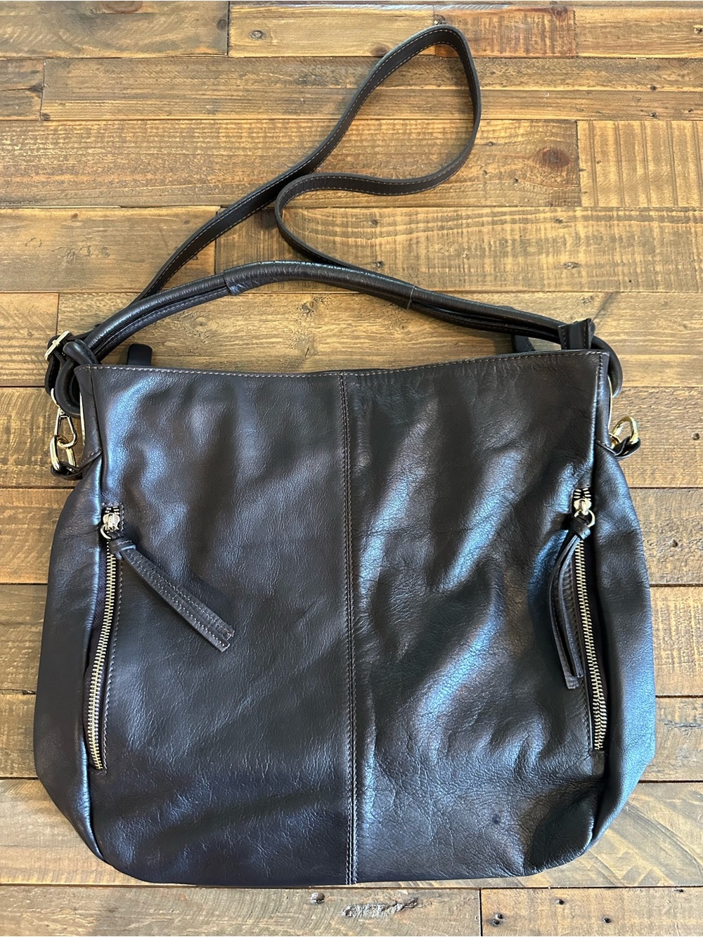 Vera Pelle Made in Italy Large Brown Leather Bag